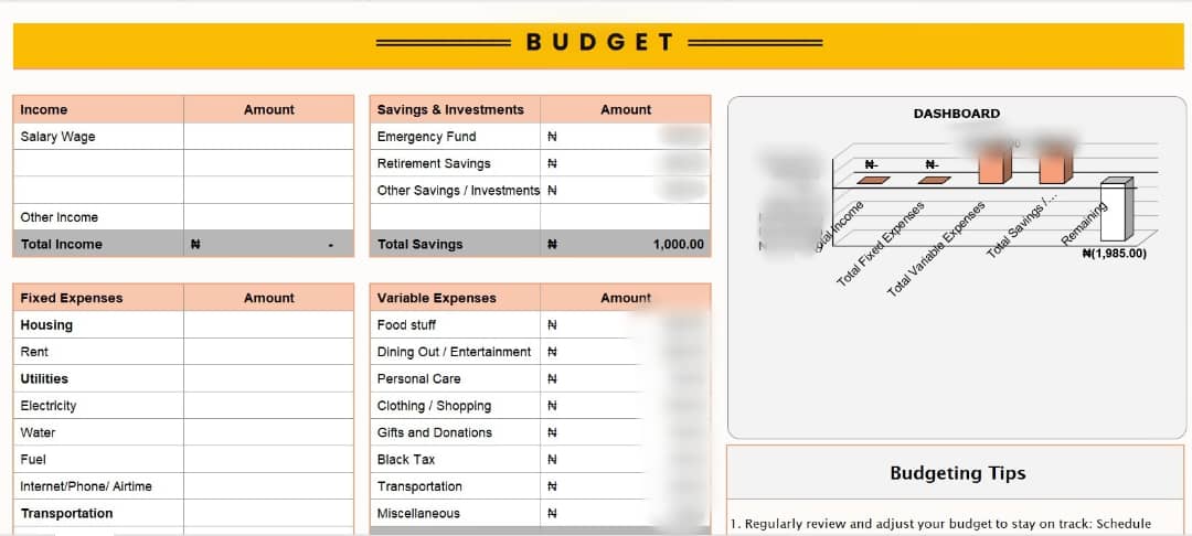 The MTWI budgeting template
